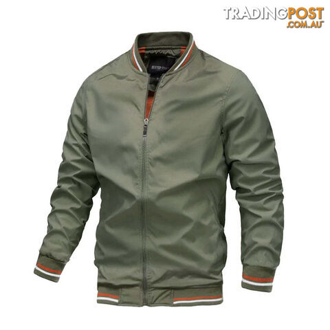 Green / 4XLZippay Bomber Jacket Men Casual Windbreaker Jacket Coat Men High Quality Outwear Zipper Stand Collar Military Jacket Mens
