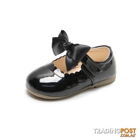 SMG104Black / CN 27 insole 16.8cmZippay Baby Girls Shoes Cute Bow Patent Leather Princess Shoes Solid Color Kids Gilrs Dancing Shoes First Walkers SMG104