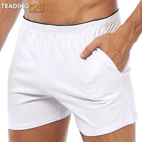 OR130-White / XXLZippay Boxer Cotton Underwear Boxershorts Sleep Men Swimming Briefs