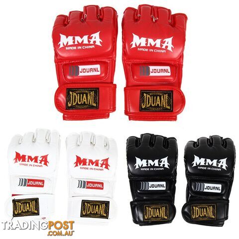 WhiteZippay MMA Muay Thai Gym Punching Bag Half Mitt Train Sparring Kick Boxing Gloves