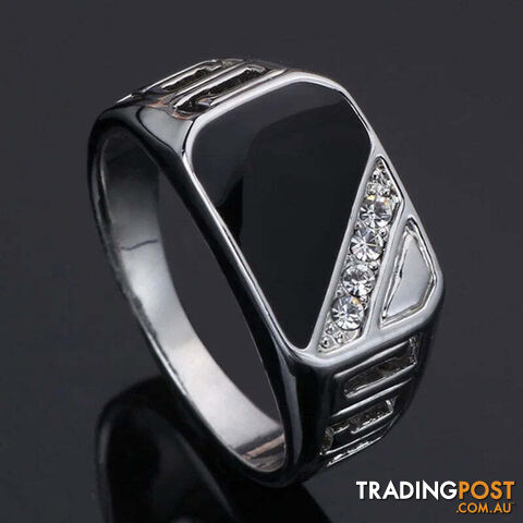 CR149XS / 13Zippay Metal Glossy Rings for Men Geometric Width Signet Square Finger Punk Style Fashion Ring Jewelry Accessories