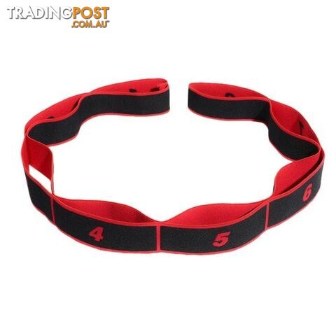 Red blackZippay Yoga Pull Strap Belt Polyester Latex Elastic Latin Dance Stretching Band Loop Yoga Pilates GYM Fitness Exercise Resistance Bands