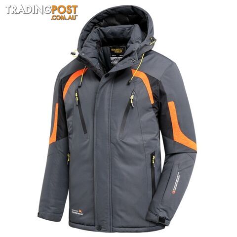 Gray / 50 XLZippay Men Winter New Outdoor Jet Ski Premium Snow Warm Parkas Jacket Coat Men Outwear Casual Hooded Waterproof Thick Fleece Parka Men