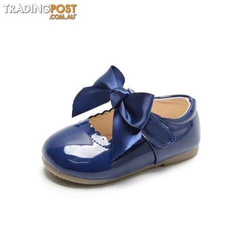 SMG104Blue / CN18 insole 12.6cmZippay Baby Girls Shoes Cute Bow Patent Leather Princess Shoes Solid Color Kids Gilrs Dancing Shoes First Walkers SMG104