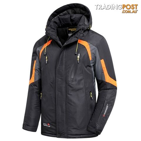 Black / 44 SZippay Men Winter New Outdoor Jet Ski Premium Snow Warm Parkas Jacket Coat Men Outwear Casual Hooded Waterproof Thick Fleece Parka Men