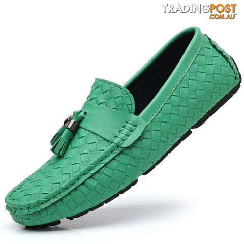 green / 41Zippay Designer Leather Casual Shoes for Men High Quality Fashion Comfortable Man's Loafers Flats Driving Shoes