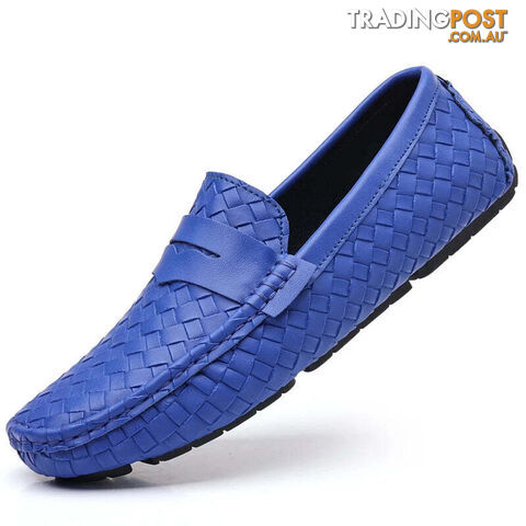 Sapphire blue / 48Zippay Loafers Men Handmade Moccasins Men Flats Casual Leather Shoes Comfy Loafers Shoes