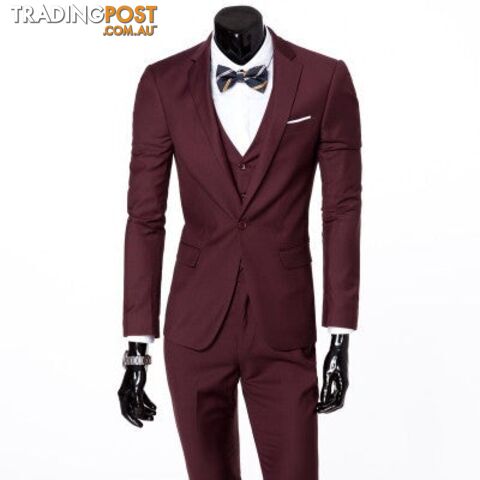 Dark red 1 buttons / XLZippay Three-piece formal blazer suit / Male suit of cultivate one's morality Business suits