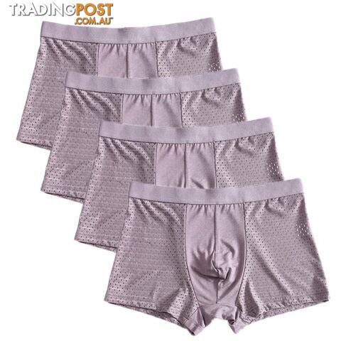 Gary / 8XLZippay 4pcs/lot Bamboo Fiber Boxer Pantie Underpant plus size shorts breathable underwear