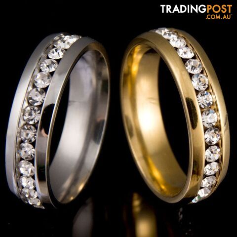 11 / Black Gun PlatedZippay Never Fade 18k Gold Plated 316l Stainless Steel Ring Titanium Steel Engagement Wedding Ring