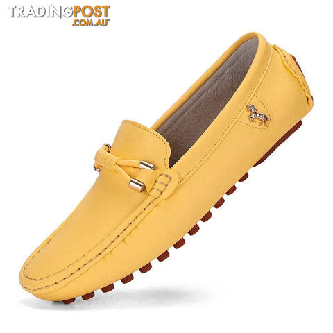 yellow / 44Zippay Mens Dress Shoes Men's Formal Leather Shoes for Men Elegant Casual Business Social Male Shoe Wedding Party Shoes Driving Shoe