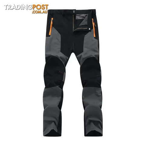 Gray / 4XL(85-95kgs)Zippay Men Male Summer Thin Breathable Elastic Camping Trekking Fishing Climbing Hiking Outdoor Trousers Quick Dry Sport Pants