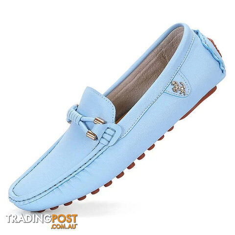 Sky blue / 37Zippay Loafers Men Shoes Casual Driving Flats Slip-on Shoes Luxury Comfy Moccasins