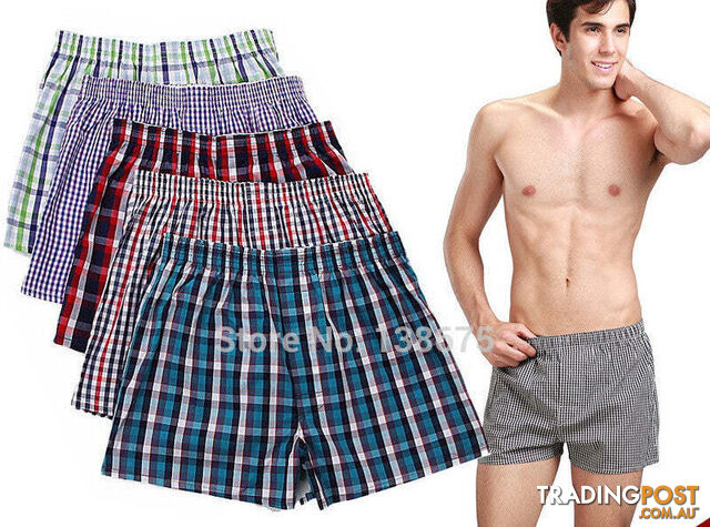 random color / XXLZippay Classic Plaid Men Boxer Shorts mens underwear trunks Cotton Underwear boxers for male Mix Color 4 Pieces/Lot