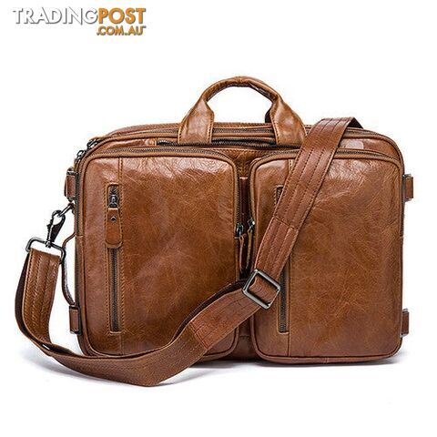 brownZippay 100% Genuine leather men messenger bags business bag laptop men bags men's briefcase tote shoulder laptop men's travel bag 432