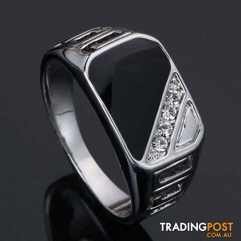 CR149XS / 10Zippay Metal Glossy Rings for Men Geometric Width Signet Square Finger Punk Style Fashion Ring Jewelry Accessories