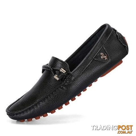 Black / 43Zippay Loafers Men Shoes Casual Driving Flats Slip-on Shoes Luxury Comfy Moccasins