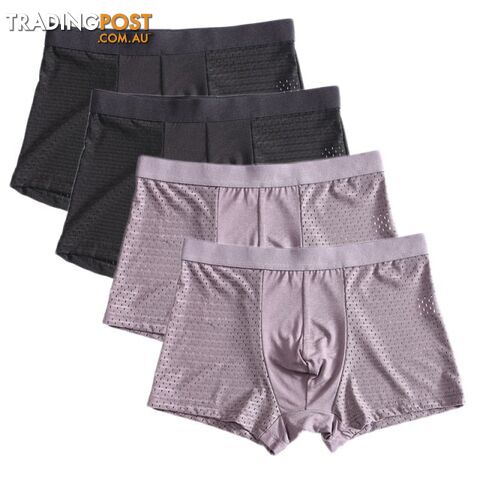 Bre Blk / 5XLZippay 4pcs/lot Bamboo Fiber Boxer Pantie Underpant plus size shorts breathable underwear