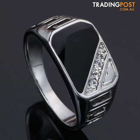 CR149XS / 9Zippay Metal Glossy Rings for Men Geometric Width Signet Square Finger Punk Style Fashion Ring Jewelry Accessories