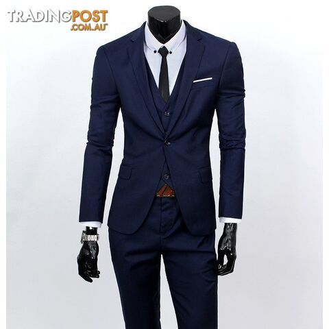 Navy 1 buttons / XLZippay Three-piece formal blazer suit / Male suit of cultivate one's morality Business suits