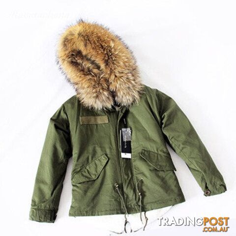 White fur liner / XXLZippay Women Winter Army Green Jacket Coats Thick Parkas Plus Size Real Fur Collar Hooded Outwear