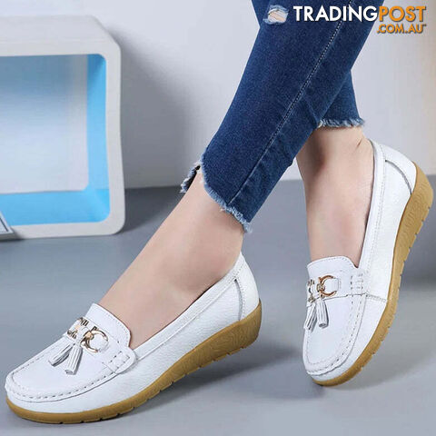 WHITE / 35Zippay Women Shoes Women Sports Shoes With Low Heels Loafers Slip On Casual Sneaker Zapatos Mujer White Shoes Female Sneakers Tennis