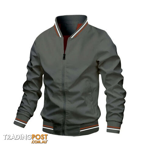 Grey / XXXLZippay Bomber Jacket Men Casual Windbreaker Jacket Coat Men High Quality Outwear Zipper Stand Collar Military Jacket Mens