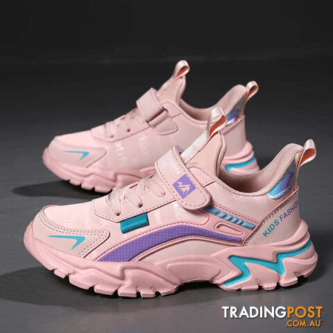 Pink / 33Zippay Brand Kids Sports Shoes Outdoor Comfortable Running Shoes Girls Waterproof Sneakers Antislip Children Shoes