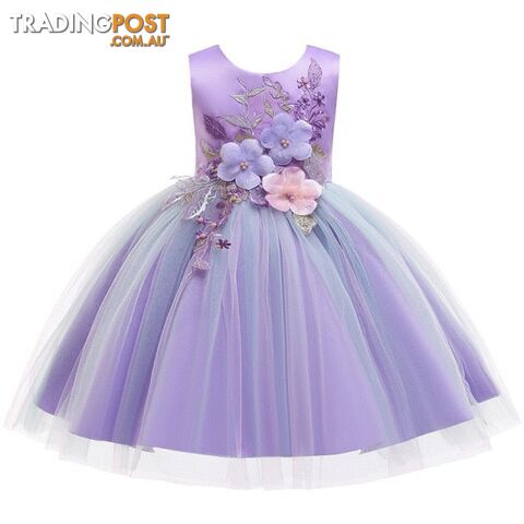Purple / 10TZippay Elegant Princess Dress Infant Christmas Costume Baby Kids Dresses For Girl Baby Wedding Party Vestidos