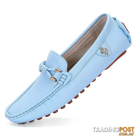 Sky blue / 38Zippay Loafers Men Shoes Casual Driving Flats Slip-on Shoes Luxury Comfy Moccasins