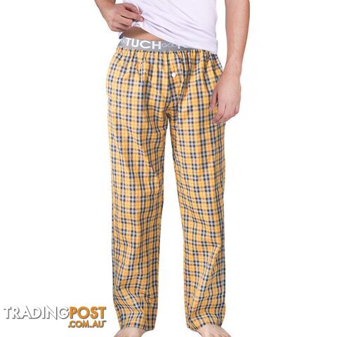 YELLOW / MZippay Pyjama Pants Men Underwear Trousers Plaid Mens Lounge Pants Pantalon Piyamas Jovenes Pijama Gootuch 2505