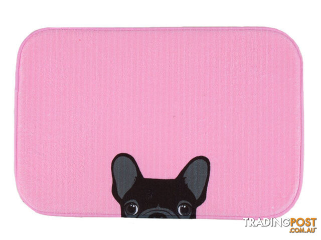 Black / 400MMx600MMZippay Dog Printing Mat Pugs Rug Toilet Caruede Non Slip Absorbent Shower Bathroom Mat RugsGo Away Bath Mat Kitchen Mats For Floor