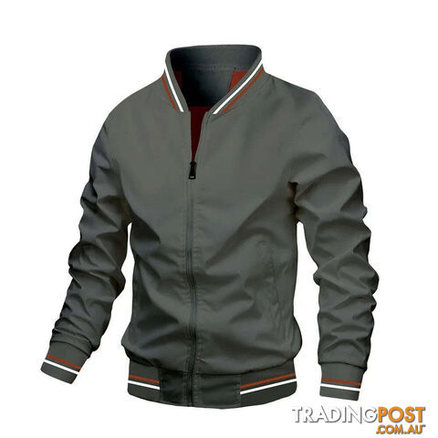 Grey / 4XLZippay Bomber Jacket Men Casual Windbreaker Jacket Coat Men High Quality Outwear Zipper Stand Collar Military Jacket Mens