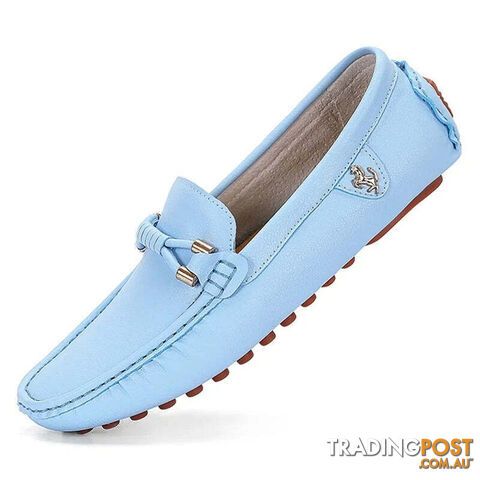 Sky blue / 41Zippay Loafers Men Shoes Casual Driving Flats Slip-on Shoes Luxury Comfy Moccasins
