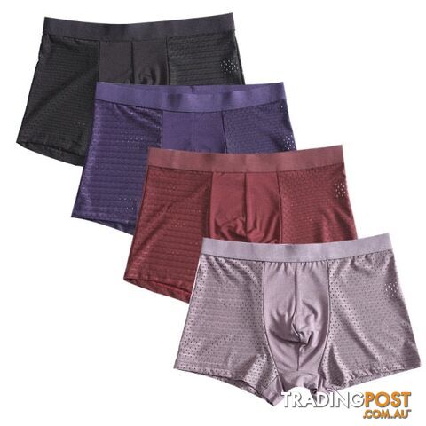 A / XLZippay 4pcs/lot Bamboo Fiber Boxer Pantie Underpant plus size shorts breathable underwear