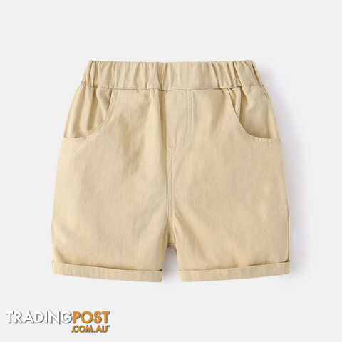 Khaki / 5Zippay Cotton Linen Boys Shorts Toddler Kids Summer Knee Length Pants Children's Clothes