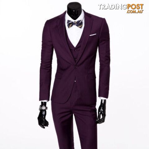 purple 1 buttons / XXXLZippay Three-piece formal blazer suit / Male suit of cultivate one's morality Business suits