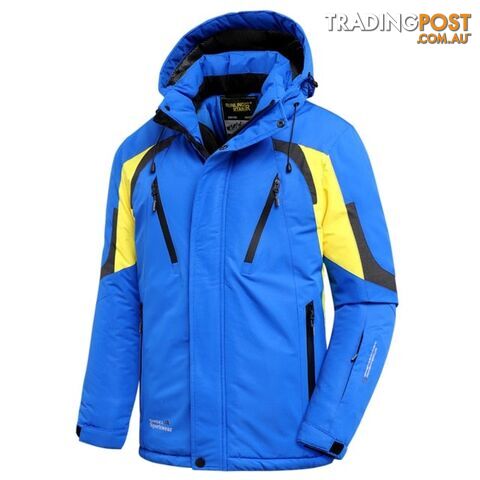 Blue / 56 4XLZippay Men Winter New Outdoor Jet Ski Premium Snow Warm Parkas Jacket Coat Men Outwear Casual Hooded Waterproof Thick Fleece Parka Men