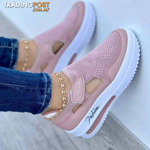 Pink / 43Zippay Women Sneakers High Quality Tennis Female Canvas Casual Shoes Ladies Platform Hollow Out Sport Shoes