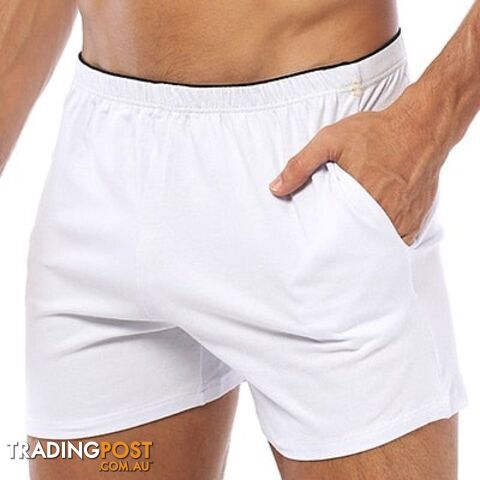 OR130-White / MZippay Boxer Cotton Underwear Boxershorts Sleep Men Swimming Briefs