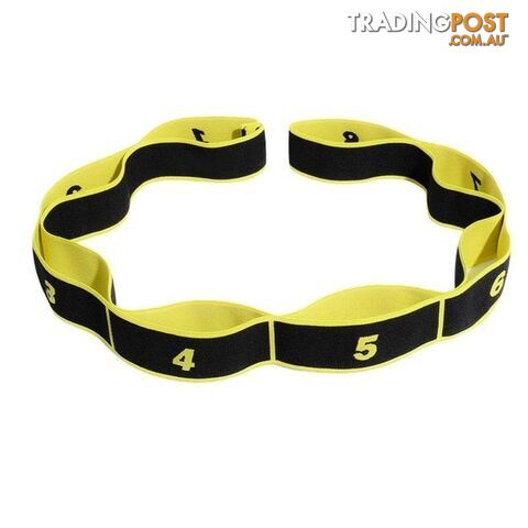 Yellow blackZippay Yoga Pull Strap Belt Polyester Latex Elastic Latin Dance Stretching Band Loop Yoga Pilates GYM Fitness Exercise Resistance Bands