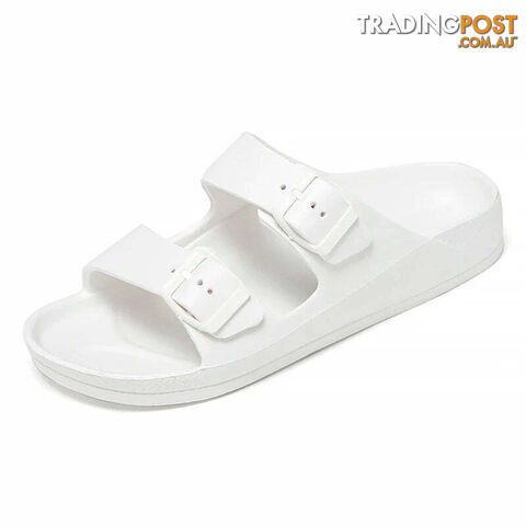 White / 44Zippay Women Men Slippers Soft Sandals Women Beach Casual Shoes EVA Slides Original Men Flip-flop
