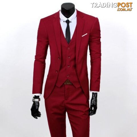 Wine Red 2 buttons / XLZippay Three-piece formal blazer suit / Male suit of cultivate one's morality Business suits