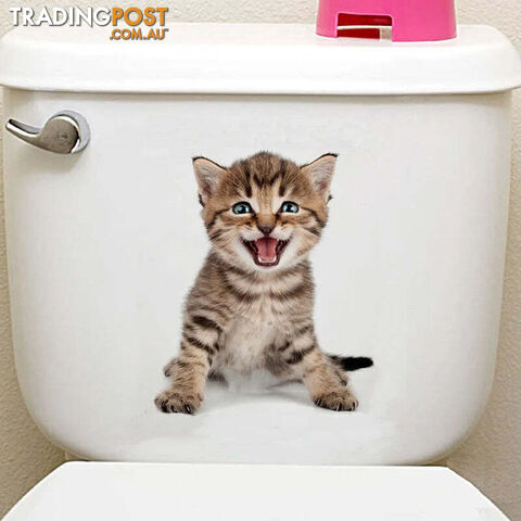 cat22Zippay Cats 3D Wall Sticker Toilet Stickers Hole View Vivid Dogs Bathroom For Home Decoration Animals Vinyl Decals Art Wallpaper Poster