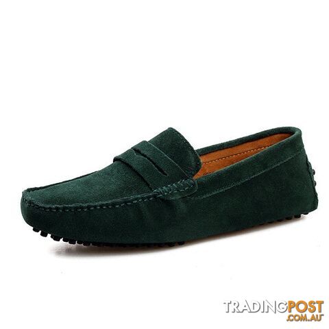 Green / 11.5Zippay Men Casual Shoes Fashion Men Shoes Leather Men Loafers Moccasins Slip On Men's Flats Loafers Male Shoes