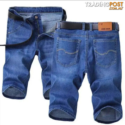 Light Blue 013 / 34Zippay Summer Men Short Denim Jeans Thin Knee Length New Casual Cool Pants Short Elastic Daily High Quality Trousers New Arrivals