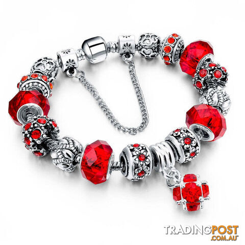 271 redZippay 925 Silver Crystal Charm Bracelets for Women With Purple Murano Glass Beads bracelets & bangles Love DIY Jewelry Bracelet Femme