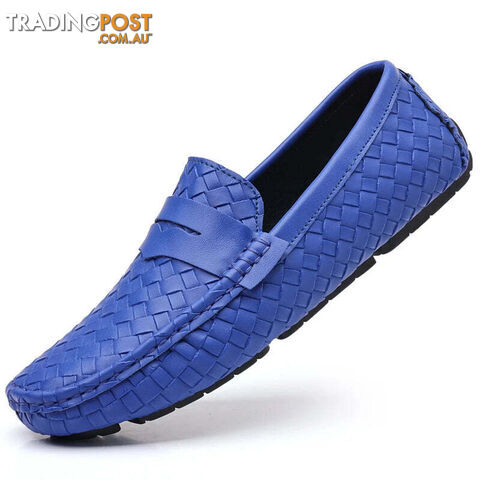 Sapphire blue / 41Zippay Loafers Men Handmade Moccasins Men Flats Casual Leather Shoes Comfy Loafers Shoes
