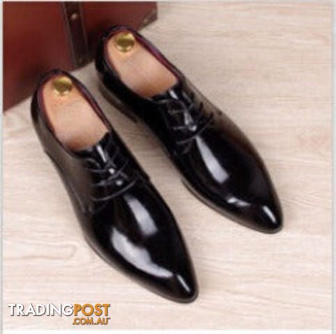 picture color 2 / 10Zippay mens business wedding work dress bright genuine leather shoes point toe oxford shoe lace up Korean fashion Zapatos Hombres man