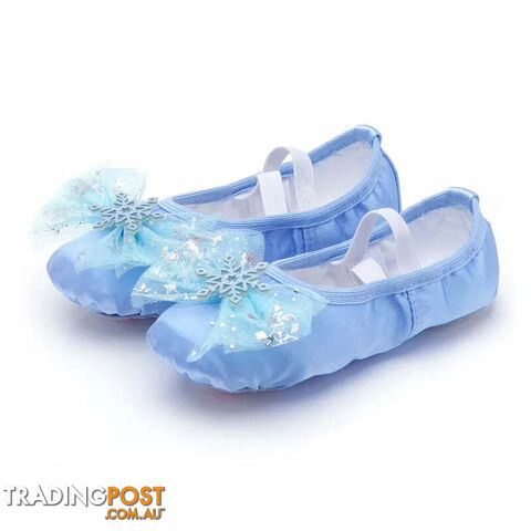 Ice blue / 32Zippay Lovely Princess Dance Soft Soled Ballet Shoe Children Girls Cat Claw Chinese Ballerina Exercises Shoes